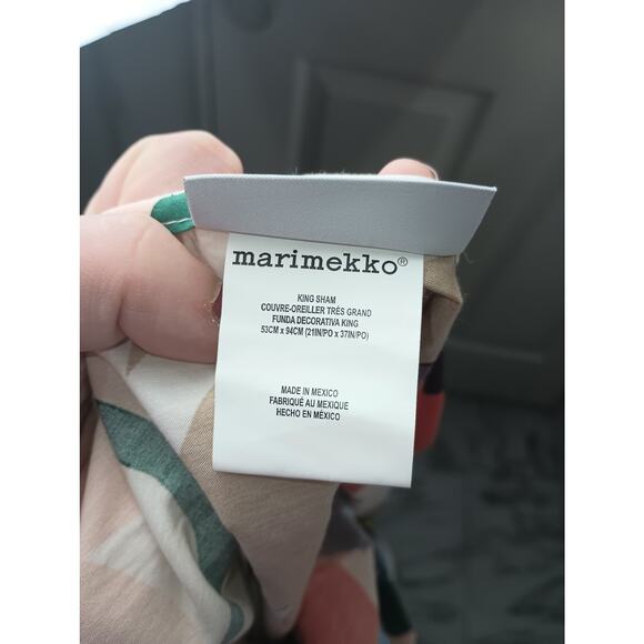 Marimekko Ojakellukka King Size Pillow Shams Case Lot of 2 Floral Bold - Picture 3 of 6